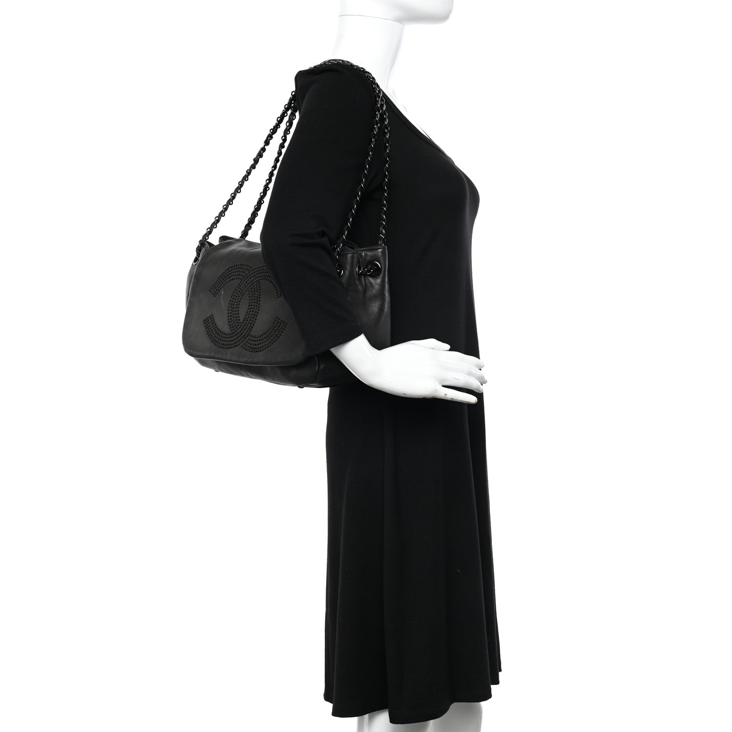 Chanel Lambskin Studded Accordion CC Flap Black 2 of 18