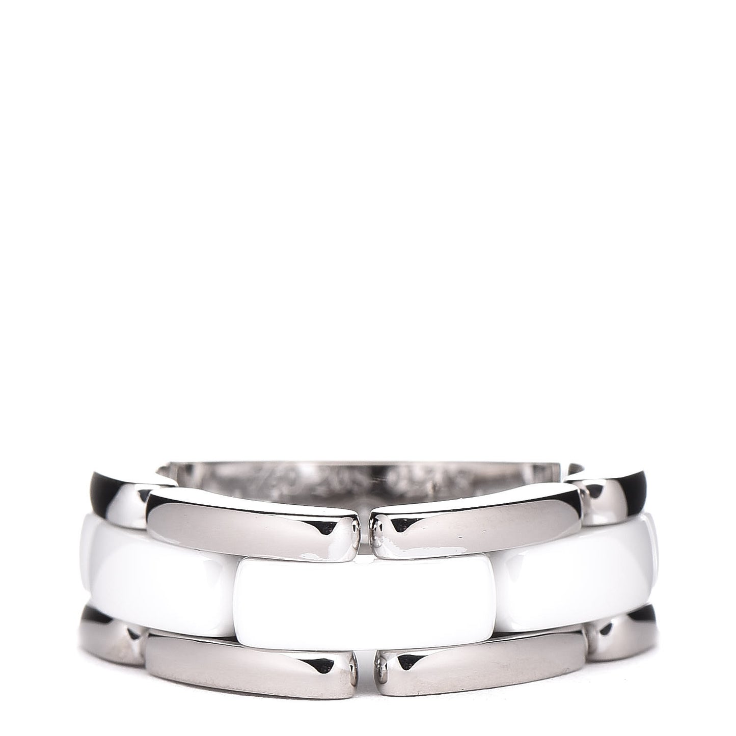 18K White Gold White Ceramic Medium Ultra Ring 51 5.25