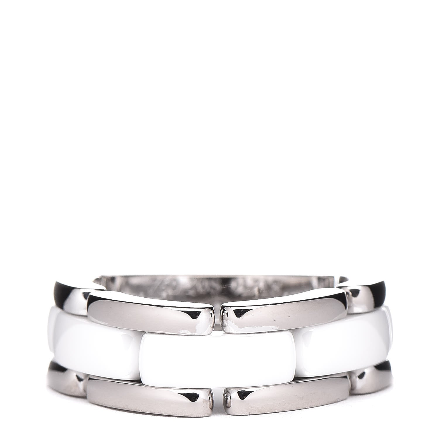Chanel 18K White Gold White Ceramic Medium Ultra Ring 51 5.25 1 of 4
