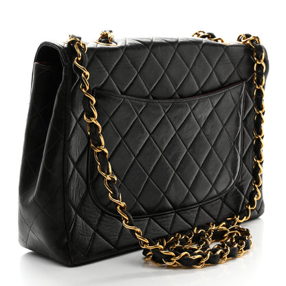 Chanel Lambskin Quilted XL Jumbo Single Flap Black 3 of 14