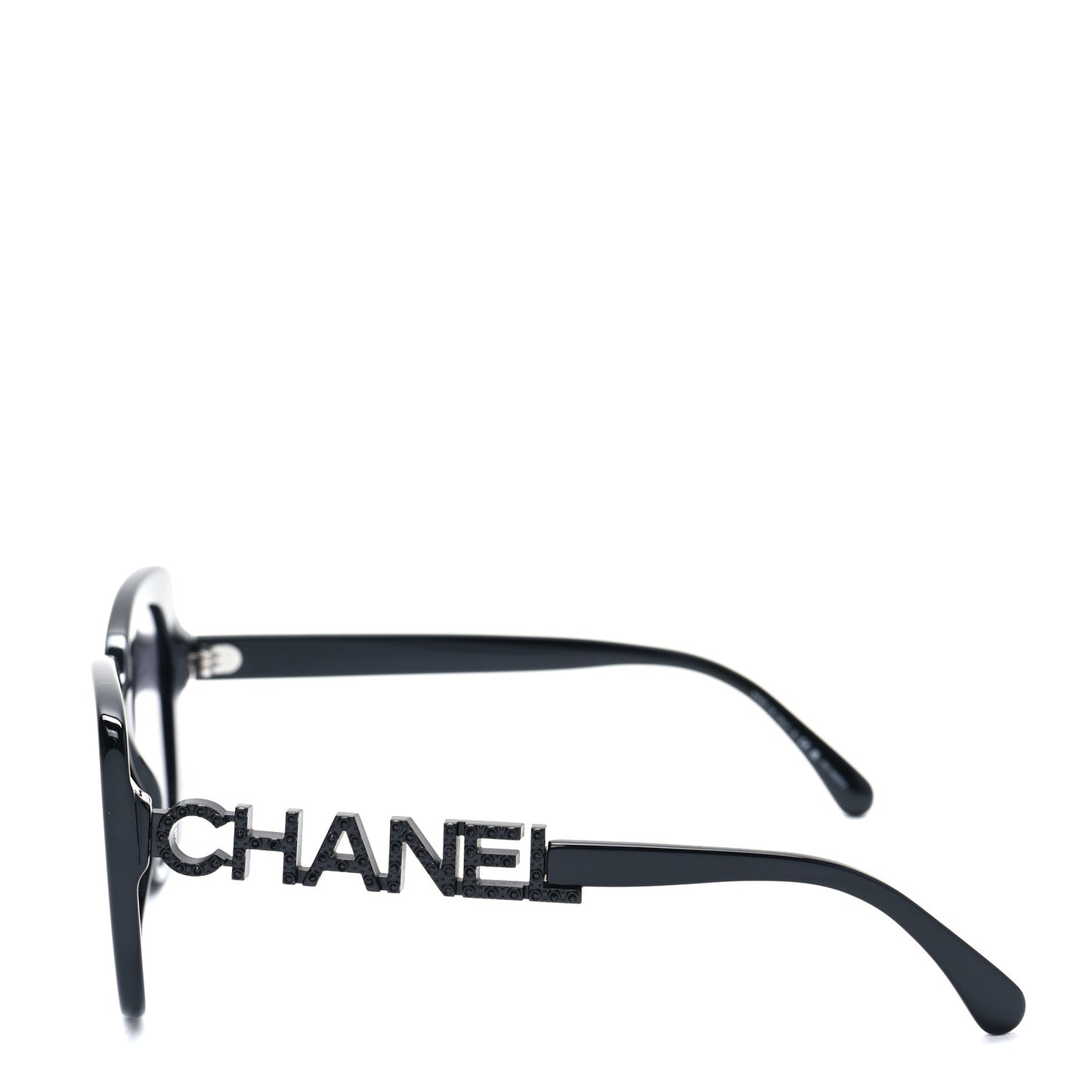 Acetate Strass Square Sunglasses 5422-B Black