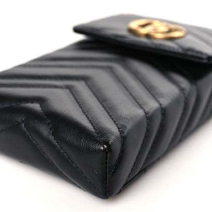 Gucci Calfskin Matelasse Mini GG Marmont Crossbody Bag Black 8 of 9