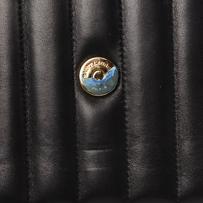 Saint Laurent Lambskin Matelasse Monogram Small Vicky Chain Bag Black 8 of 11
