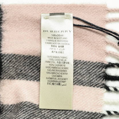 Burberry Cashmere Giant Heritage Check Fringe Scarf Ash Rose 10 of 11