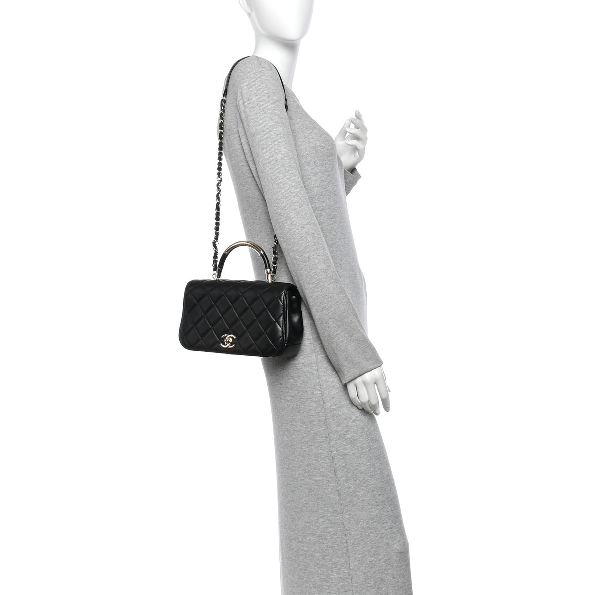 Chanel Lambskin Small Carry Chic Flap Black 2 of 10