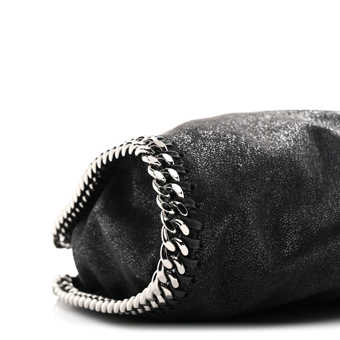 Shaggy Deer Mini Falabella Fold Over Tote Black
