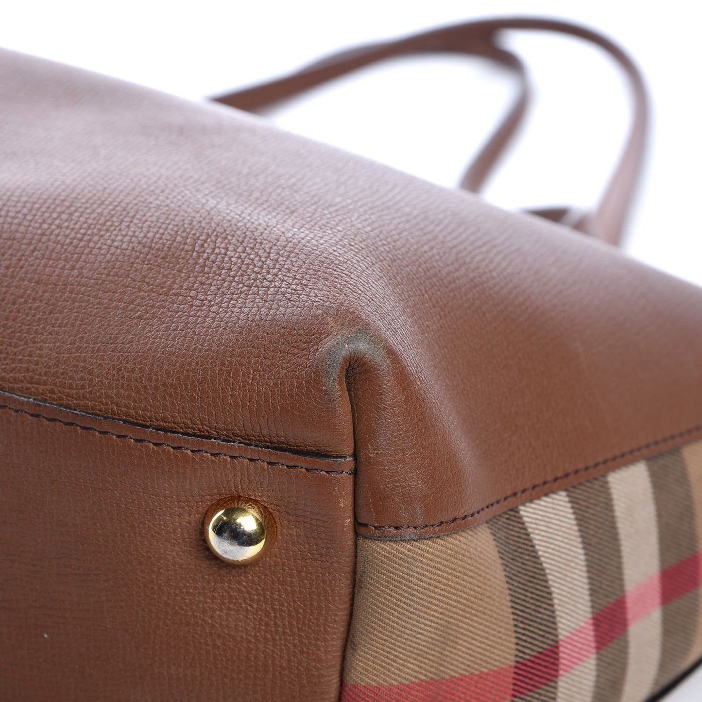 Derby Calfskin House Check Medium Welburn Tote Tan