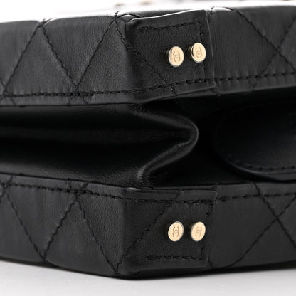 Chanel Calfskin Quilted Studded Square Vanity Case Black 10 of 11