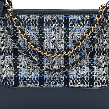 Chanel Tweed Calfskin Small Gabrielle Hobo Blue 8 of 10