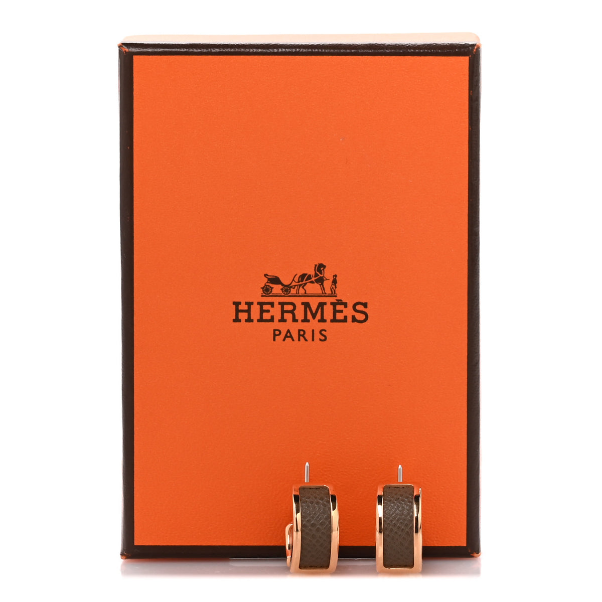 Rose Gold Plated Epsom Olympe Hoop Earrings Trench Naturel