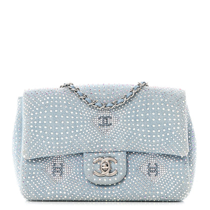 Chanel Denim Strass Evening Flap Bag Blue 1 of 11