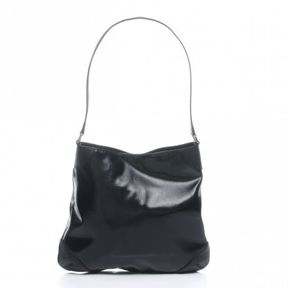 Gucci Leather Signature Shoulder Bag Black 2 of 8