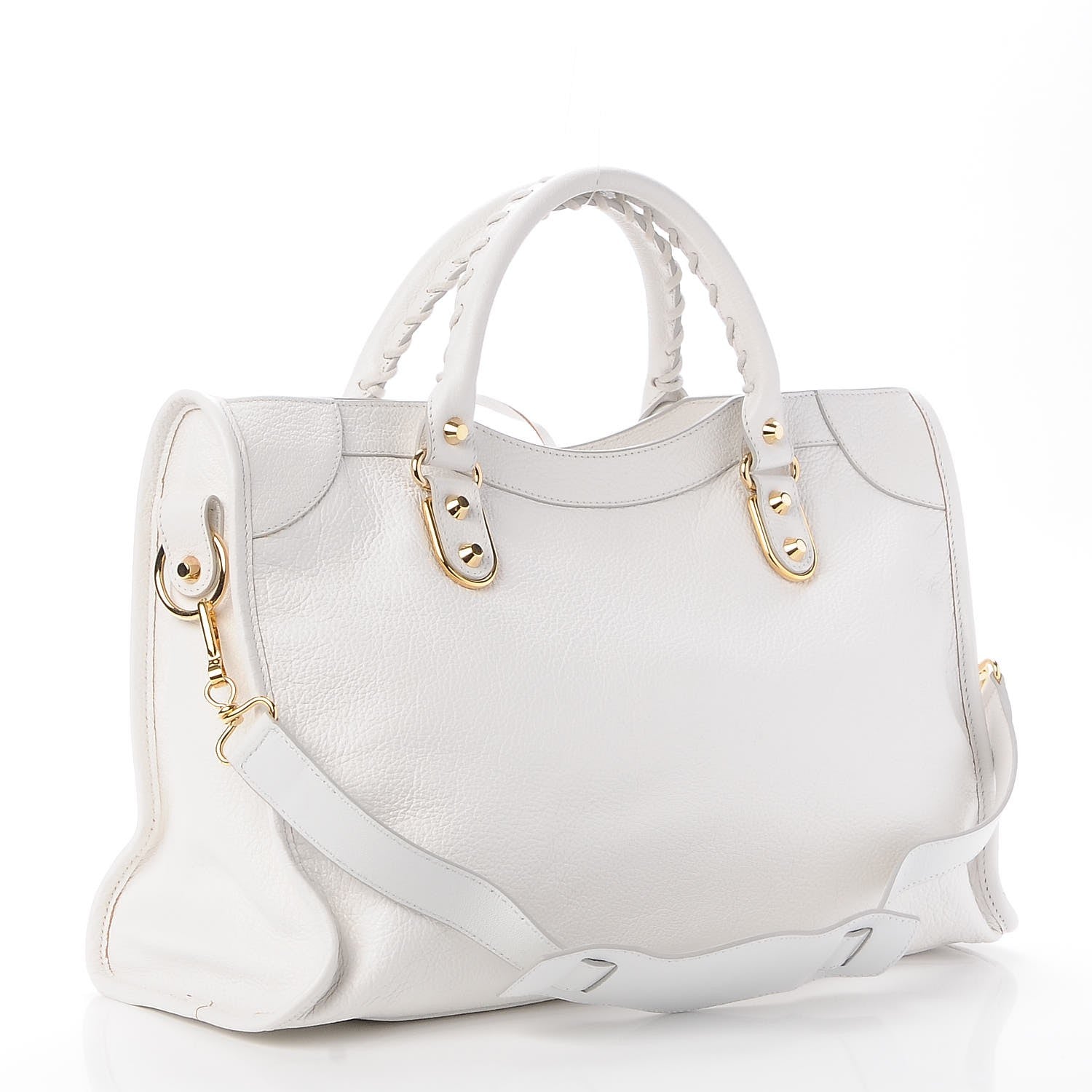 Balenciaga Chevre Gold Metallic Edge Hardware City White 4 of 8