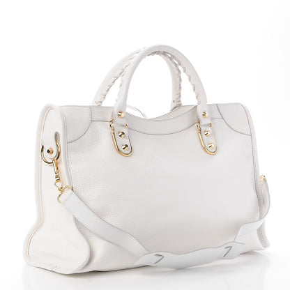 Balenciaga Chevre Gold Metallic Edge Hardware City White 4 of 8