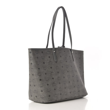 MCM Visetos Medium Reversible Shopper Tote Phantom Grey 3 of 14