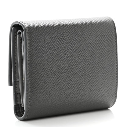 Celine Grained Calfskin Small Tri-Fold Wallet Grey 3 of 15