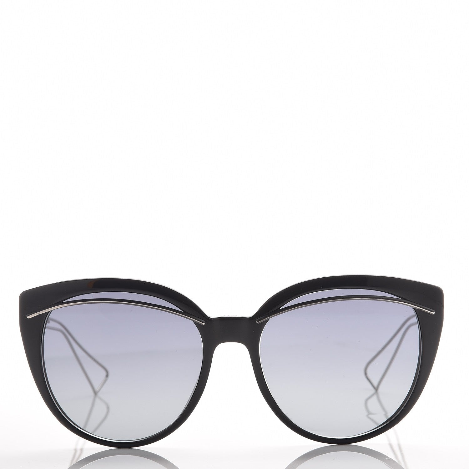 Christian Dior Cat Eye Liner Sunglasses Black Gray 2 of 8