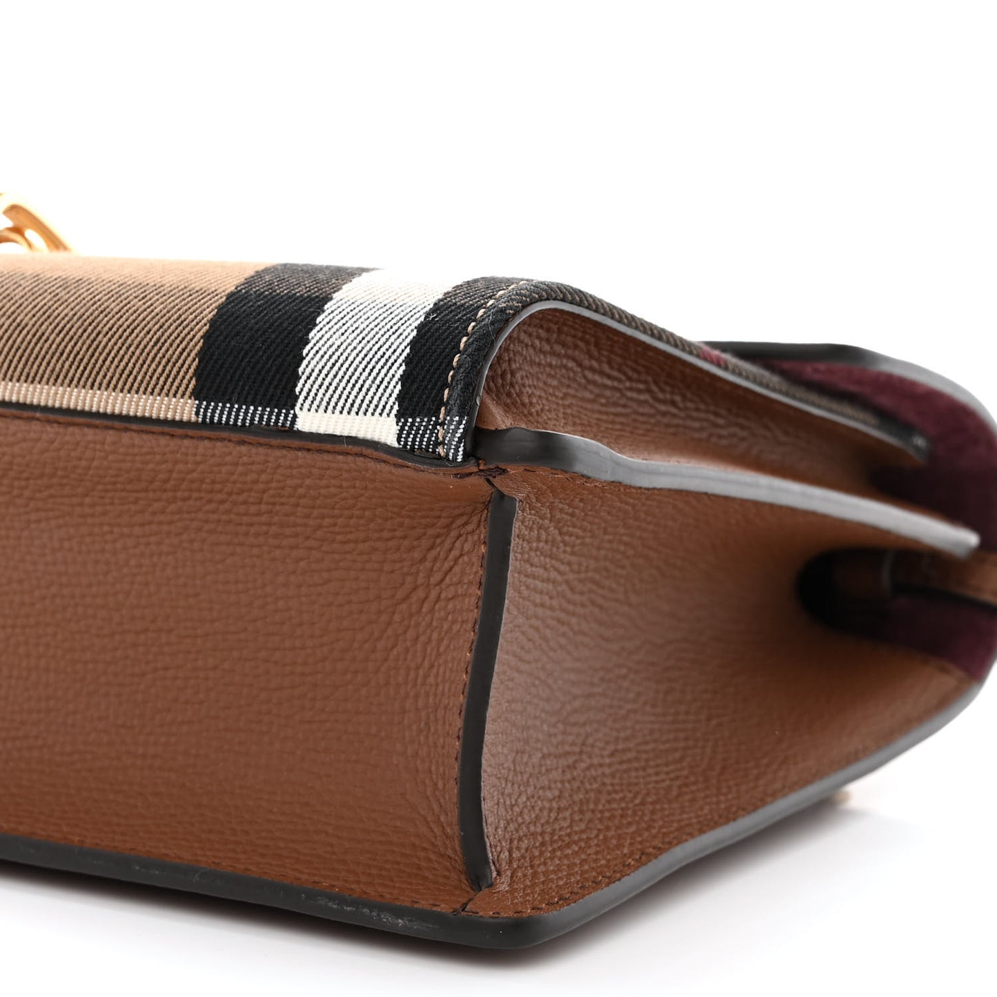 Derby Calfskin House Check Small Macken Crossbody Bag Tan