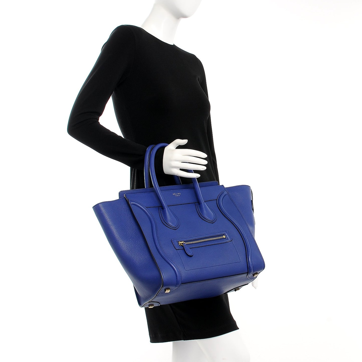 Drummed Calfskin Mini Luggage Indigo