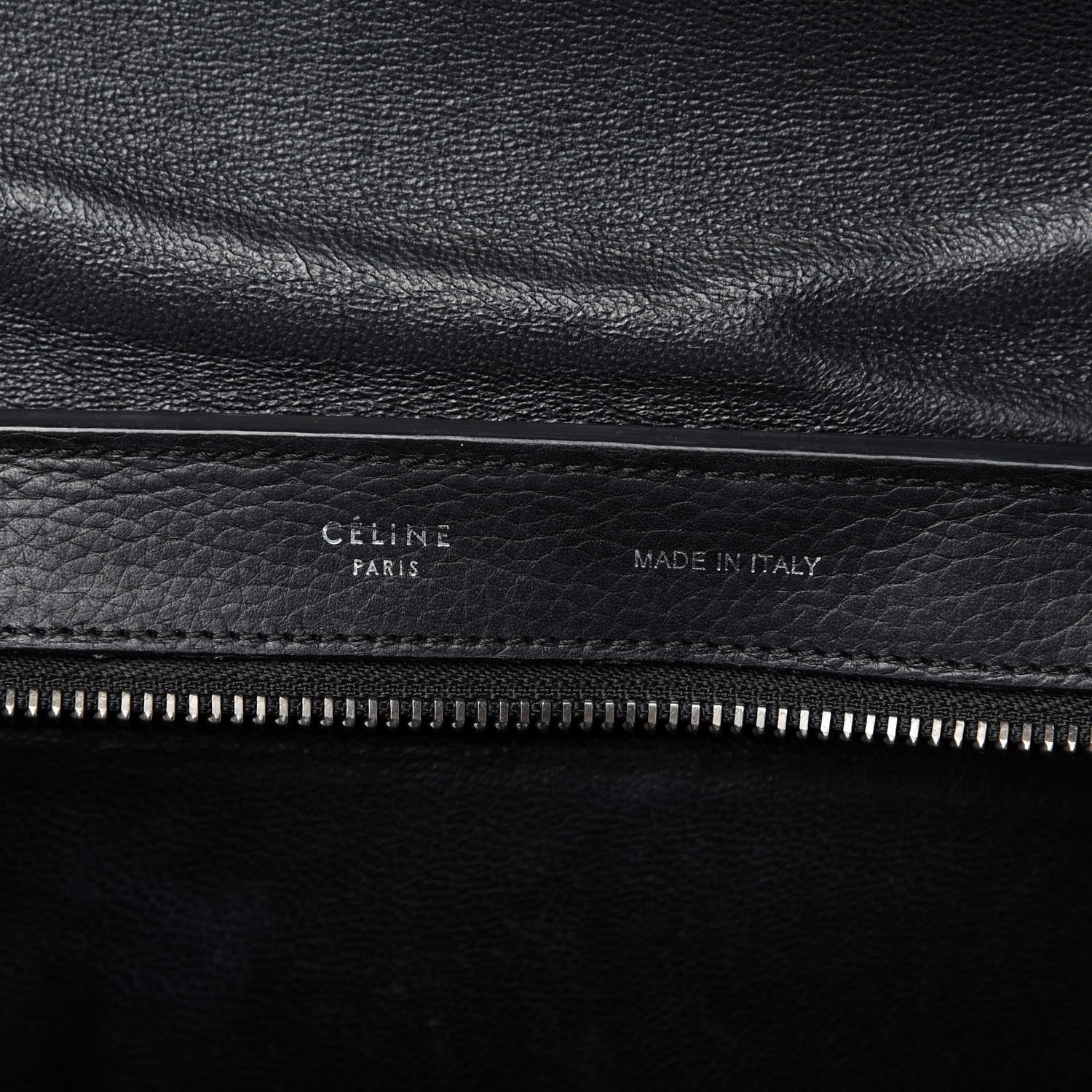 Celine Drummed Calfskin Suede Small Trapeze Black 8 of 10