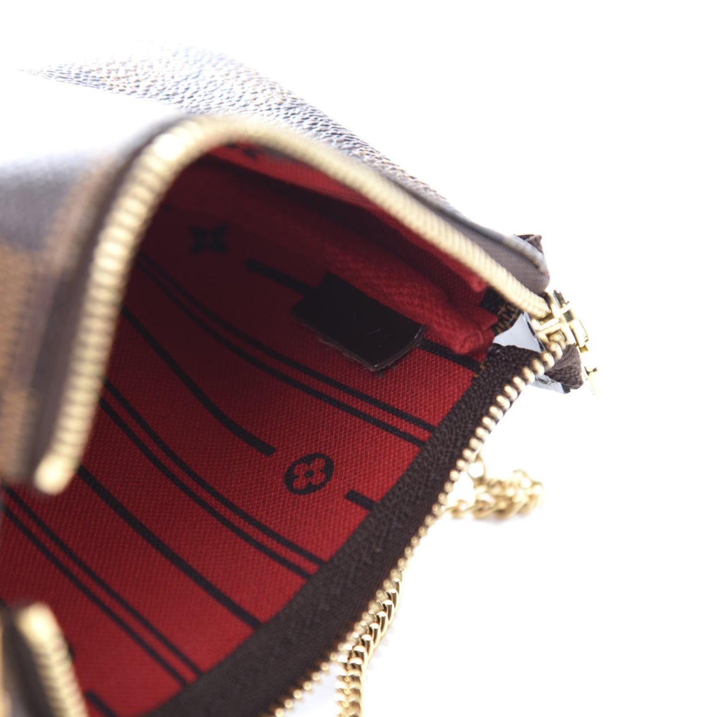 Damier Ebene Complice Trunks and Bags Mini Pochette Accessories Red