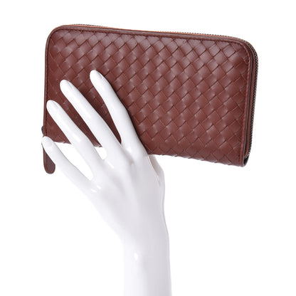 Bottega Veneta Nappa Intrecciato Zip Around Wallet Rust 2 of 6
