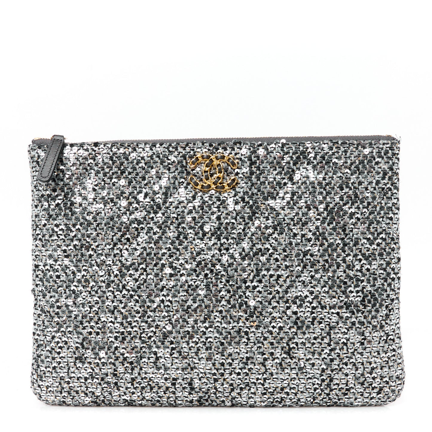 Sequins Medium 19 Pouch Silver