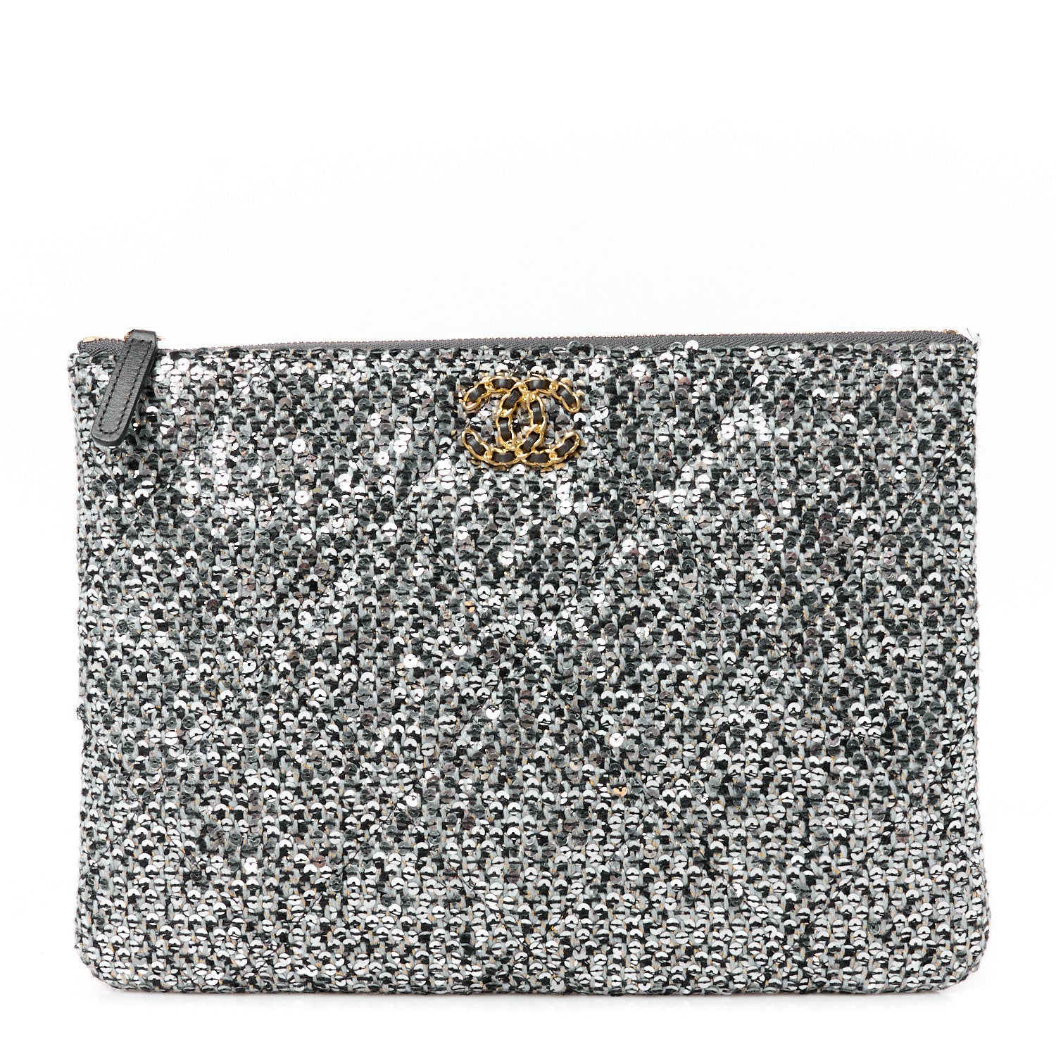 Chanel Sequins Medium 19 Pouch Silver 1 of 10