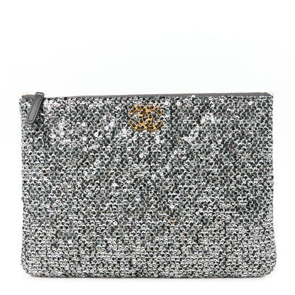 Chanel Sequins Medium 19 Pouch Silver 1 of 10