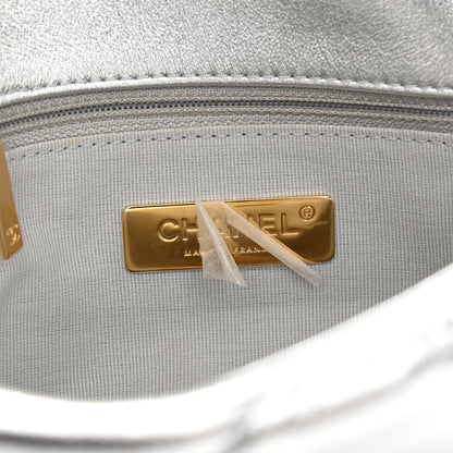 Chanel Metallic Lambskin Quilted Medium Chanel 19 Flap Silver 6 of 11