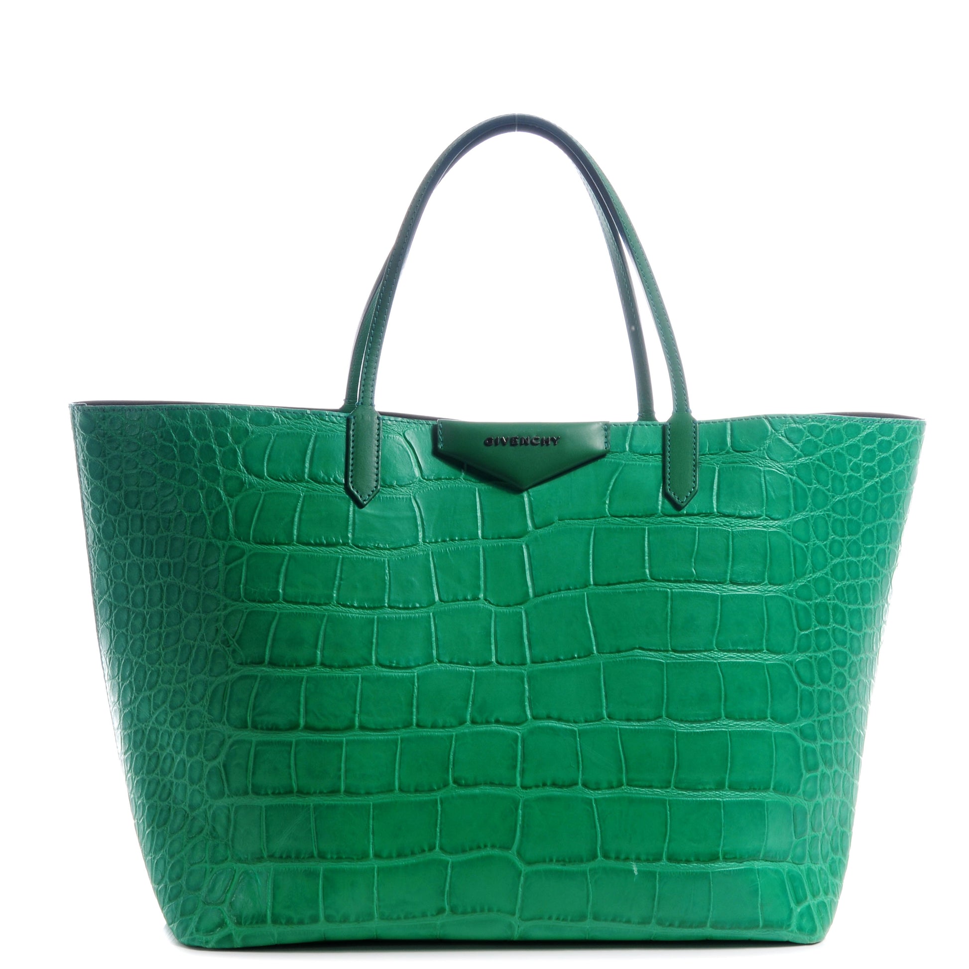 Givenchy Calfskin Crocodile Embossed Large Antigona Tote Emerald 1 of 11