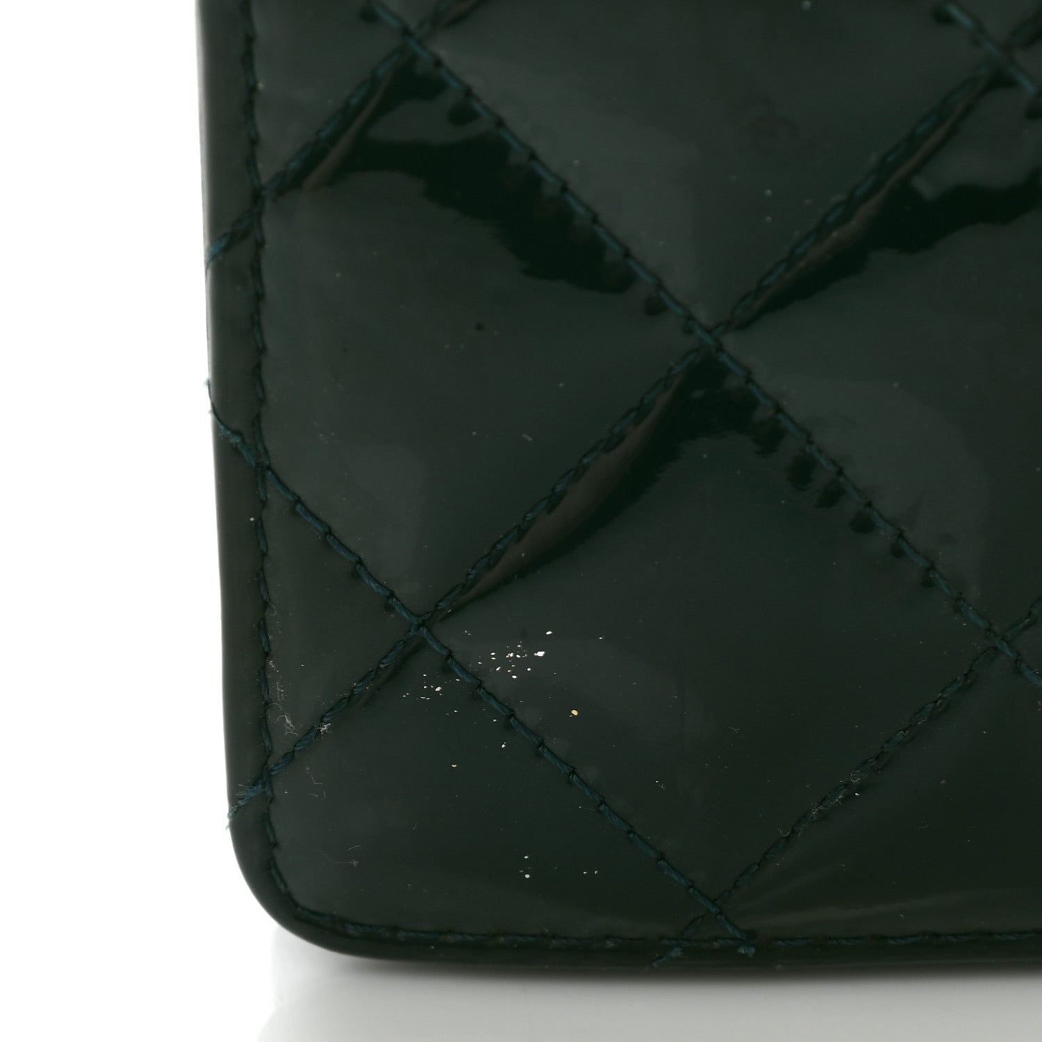 Chanel Patent Calfskin Quilted Yen Wallet Blue 14 of 15