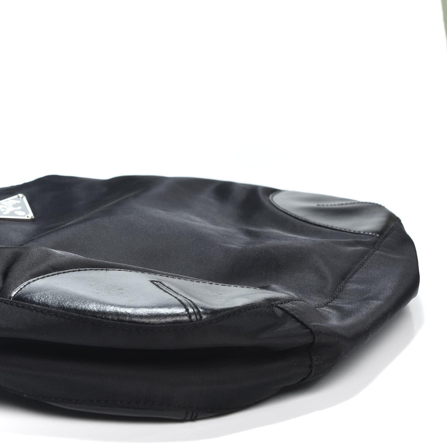 Calfskin Tessuto Nylon Easy Shoulder Bag Black