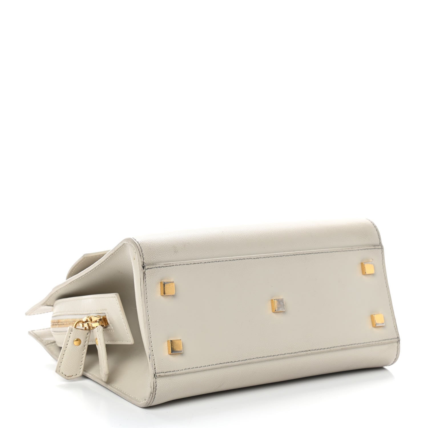 Saint Laurent Shiny Calfskin Small Uptown Tote Crema Soft 4 of 11