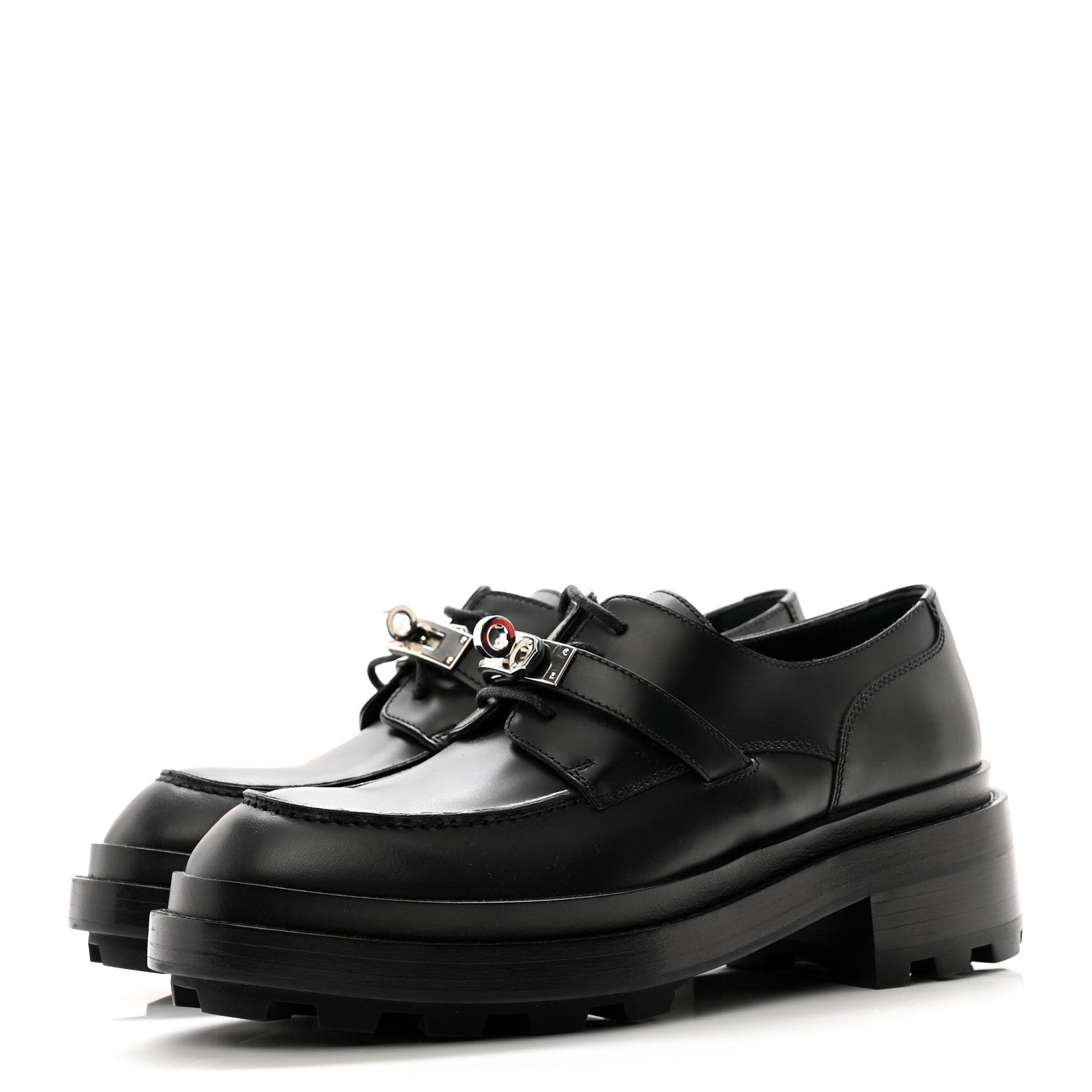 Hermes Glossed Calfskin First Oxford 36 Black 3 of 9