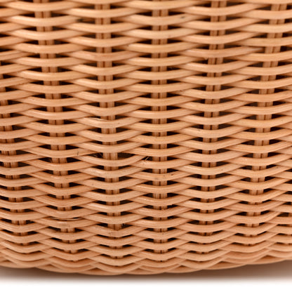Prada Wicker Canvas Striped Shoulder Bag Naturale Rosso 12 of 12