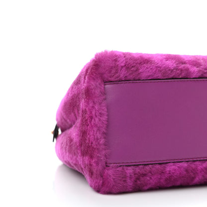 Fendi Shearling Nappa Macro FF 1974 Mini Peekaboo Iconic Satchel Bouganville Magenta Lilac 9 of 10