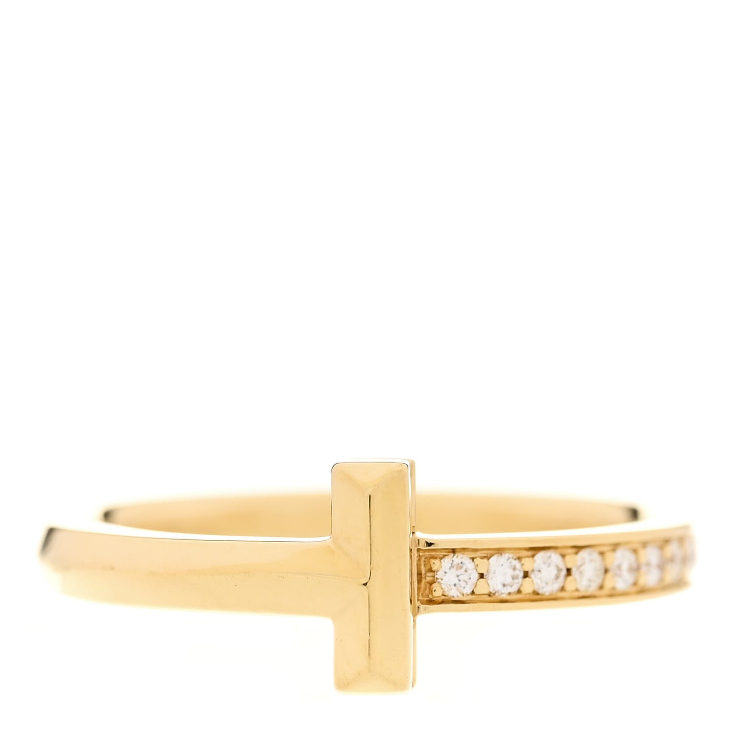 18K Yellow Gold Diamond 2.5mm T T1 Ring 57 8