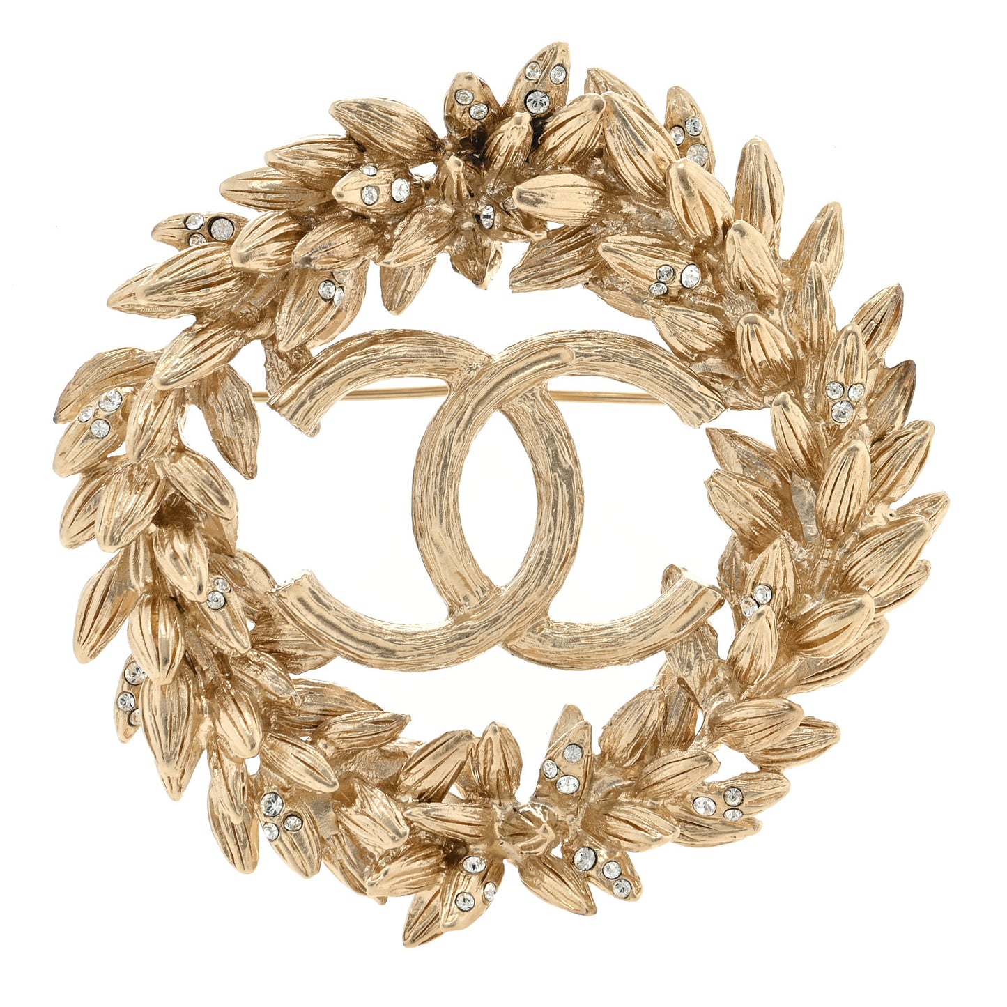 Crystal CC Sheath of Wheat Brooch Gold