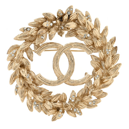 Chanel Crystal CC Sheath of Wheat Brooch Gold 1 of 3