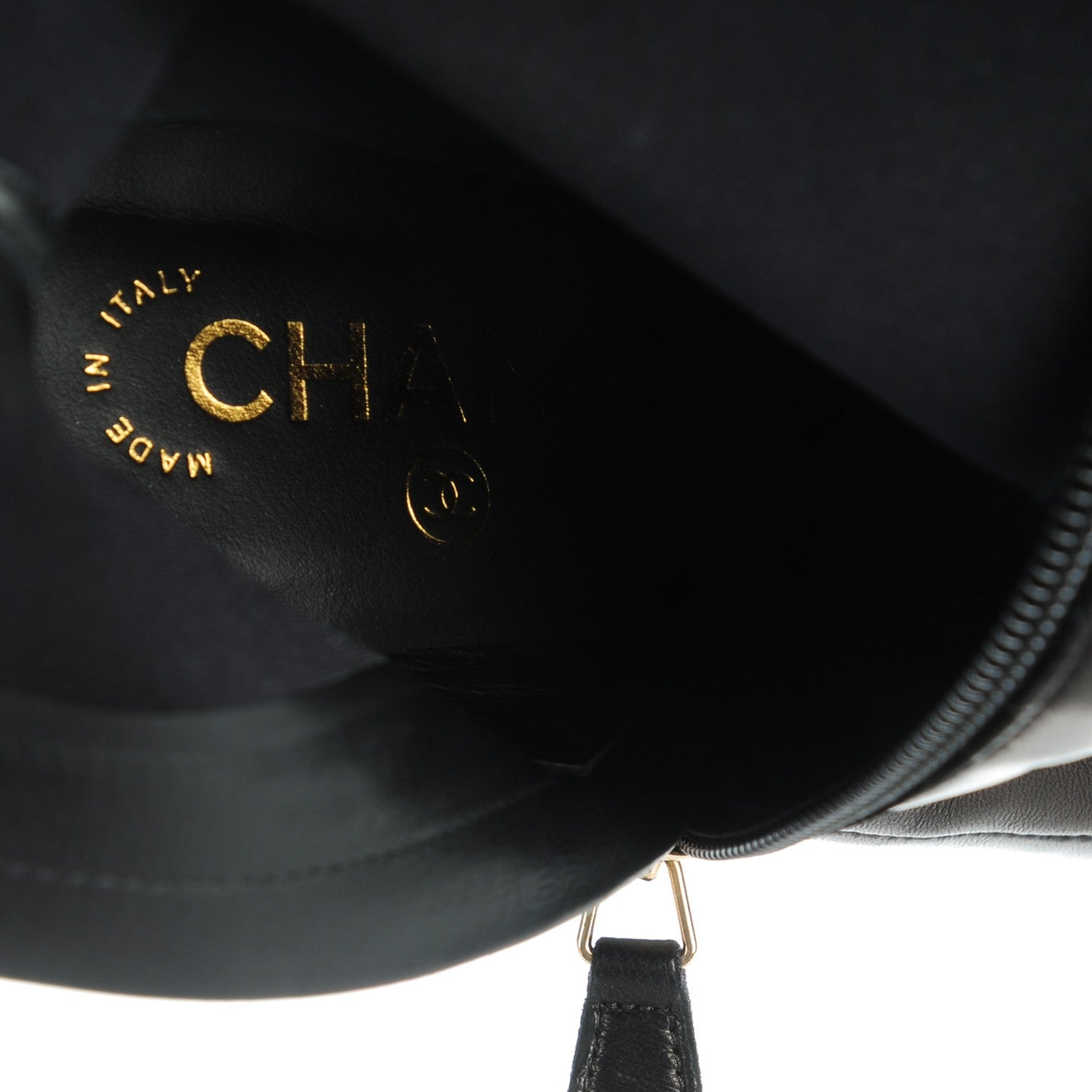 Chanel Lambskin Grosgrain CC Cap Toe High Boots 36 Black 7 of 7