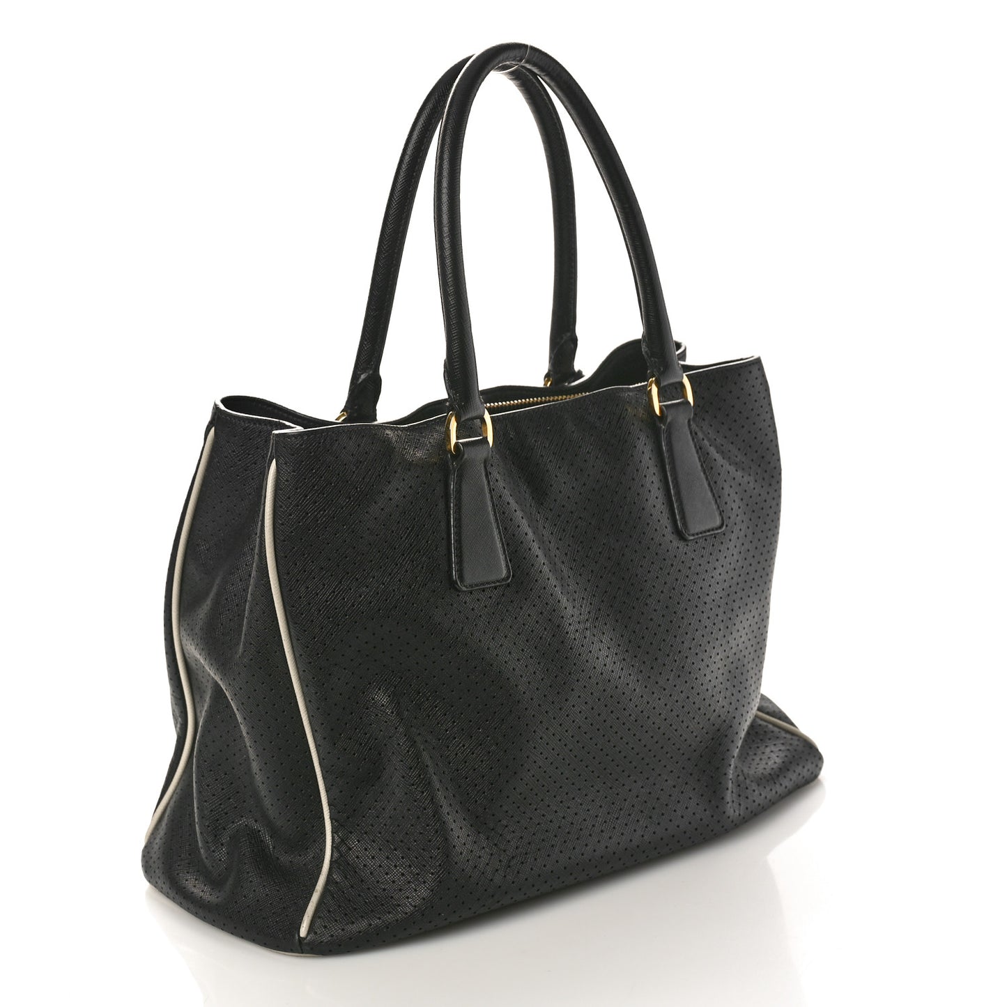 Saffiano Fori Perforated Lux Tote Black