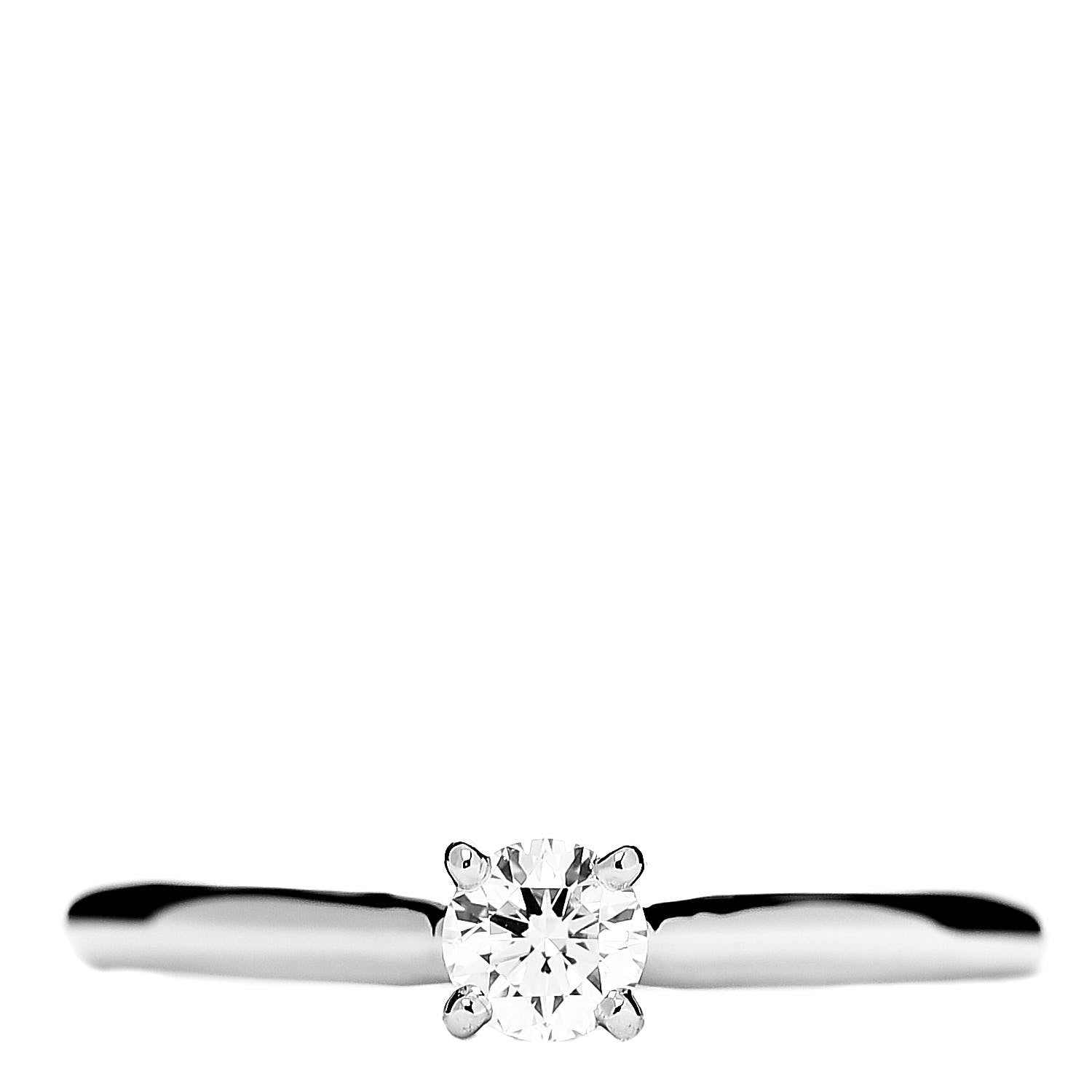 Cartier Platinum Diamond 0.19ct Solitaire Engagement Ring 50 5.25 1 of 7