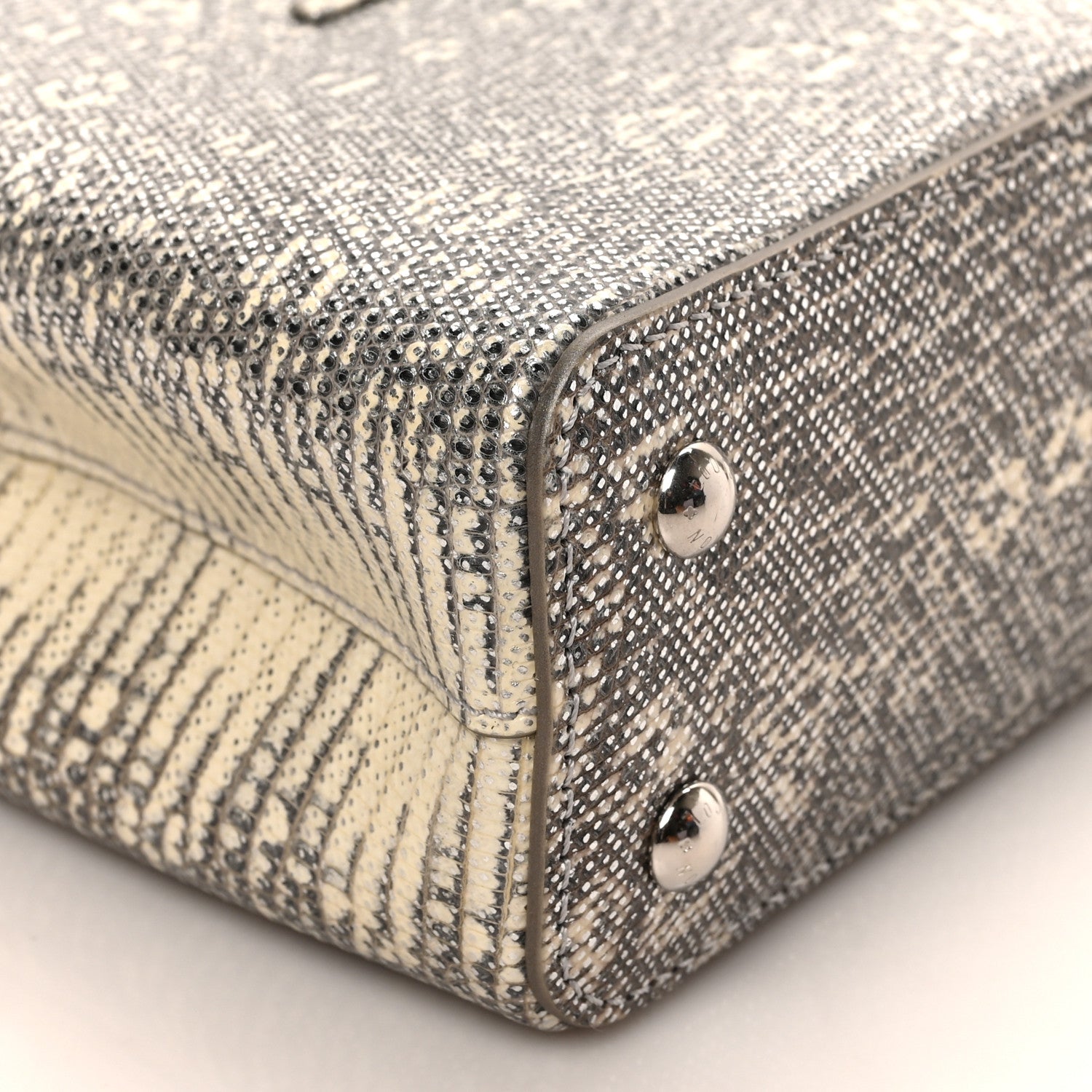 Louis Vuitton Lizard Mini Capucines Argento 7 of 9