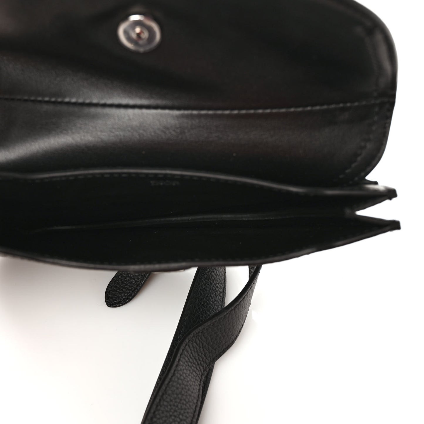 Grained Calfskin Saddle Pouch Belt Bag Black