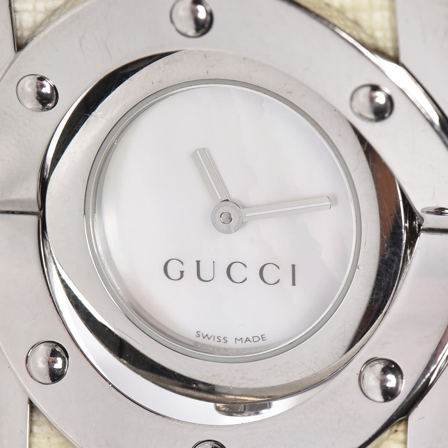 Stainless Steel Canvas Mother of Pearl 33mm Twirl Quartz Watch