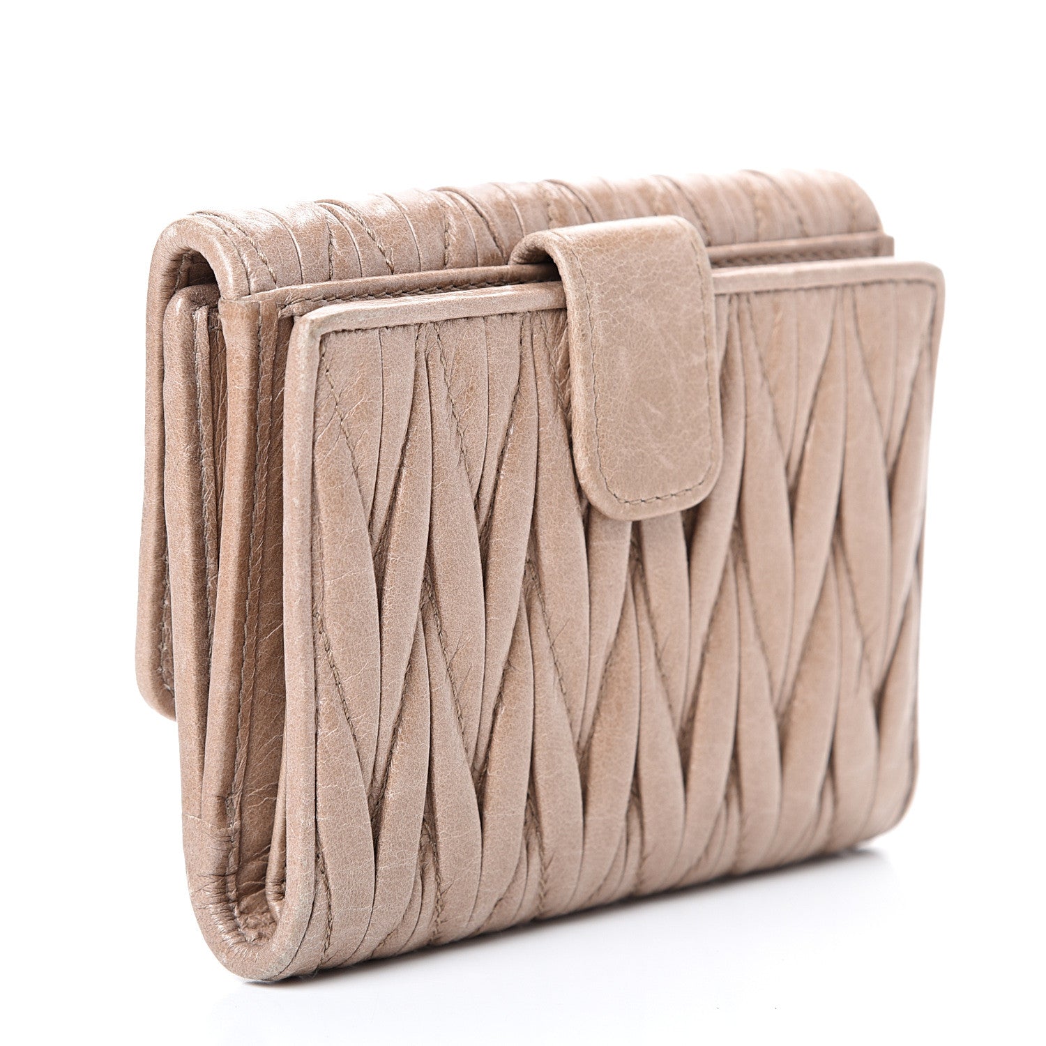 Miu Miu Nappa Matelasse Lux Flap Wallet Cammeo 2 of 14
