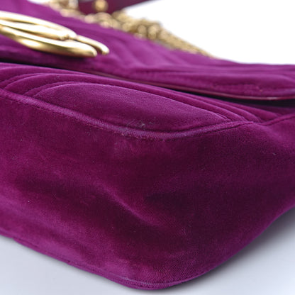 Gucci Velvet Matelasse Medium GG Marmont Shoulder Bag Fuchsia Violet Cyclamen 18 of 19