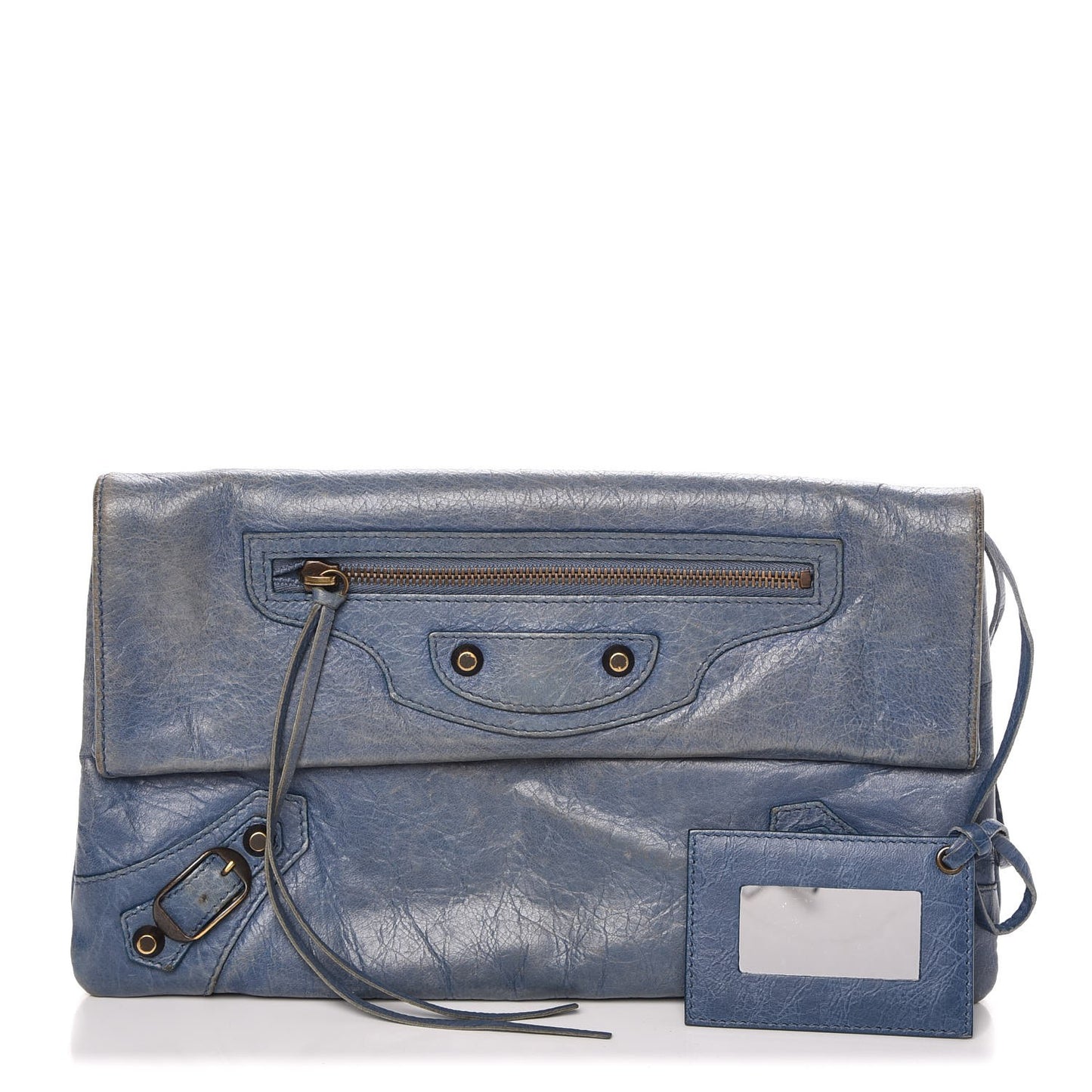 Agneau Classic Hardware Envelope Clutch Atlantique