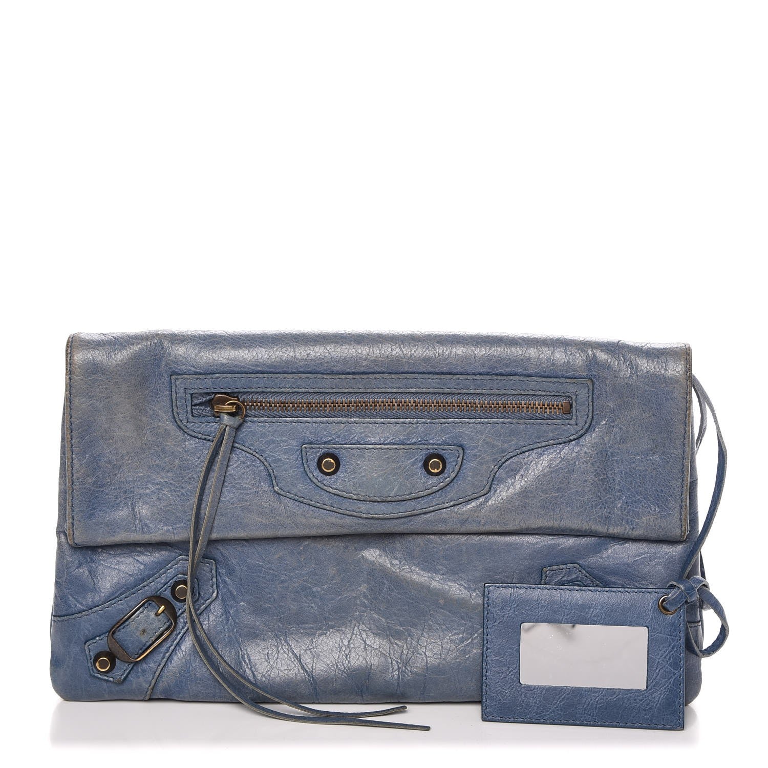 Balenciaga Agneau Classic Hardware Envelope Clutch Atlantique 1 of 16